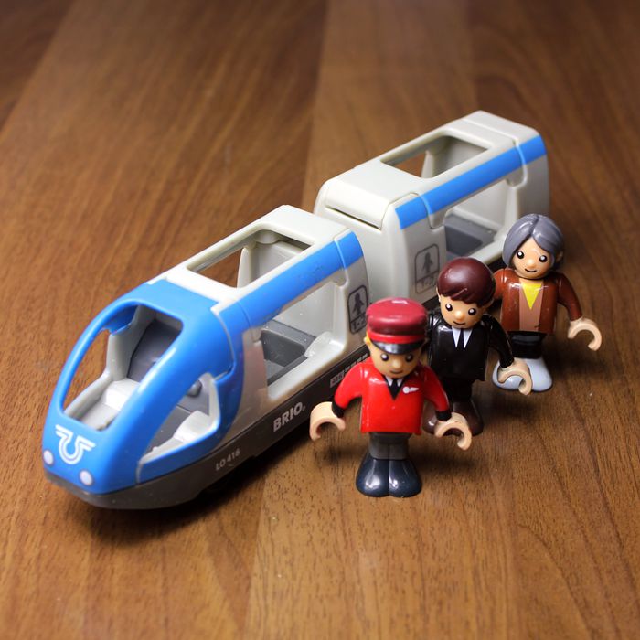 正品散货BRIO蓝色旅行火车组 送人偶 兼容宜家米兔木质轨道 微瑕