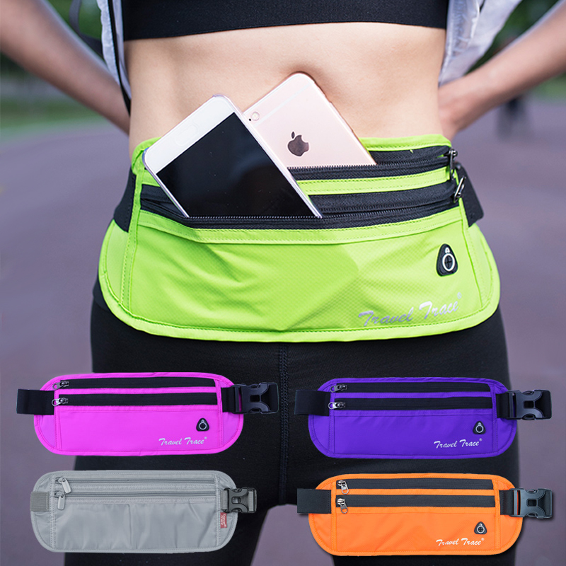 跑步运动腰包 男女士防盗隐形防水贴身迷你薄款多功能手机包小包