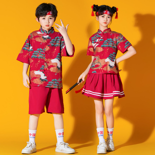 六一儿童啦啦操演出服中国风国潮中小学生啦啦队运动会开幕式服装