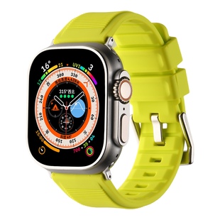 适用苹果S8 Ultra新款华强北s8s9运动硅胶手表带iwatch7/s6se通用