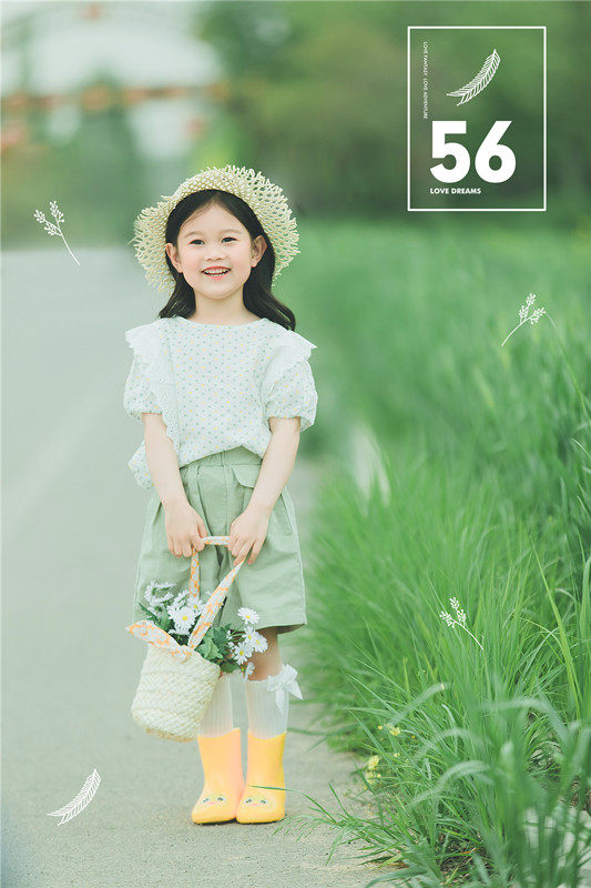 儿童拍照服装新款哈七主题夏季小清新风格影楼户外公园街拍衣服