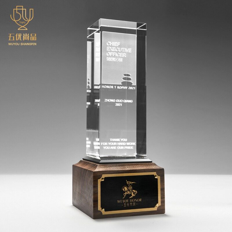 水晶奖杯定制定做创意刻字高档大气年会优秀员工家装设计行业奖杯