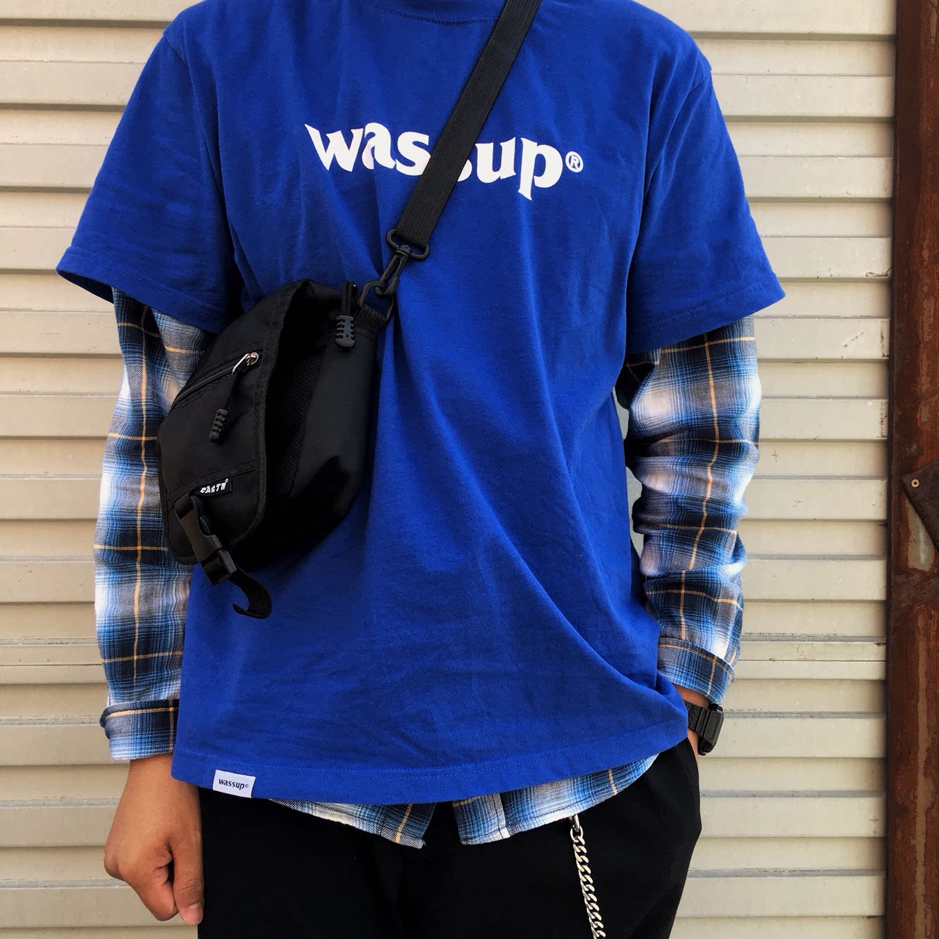 岛民潮店 wassup 五色圆领基础logo休闲纯色半袖纯棉打底衫短袖潮