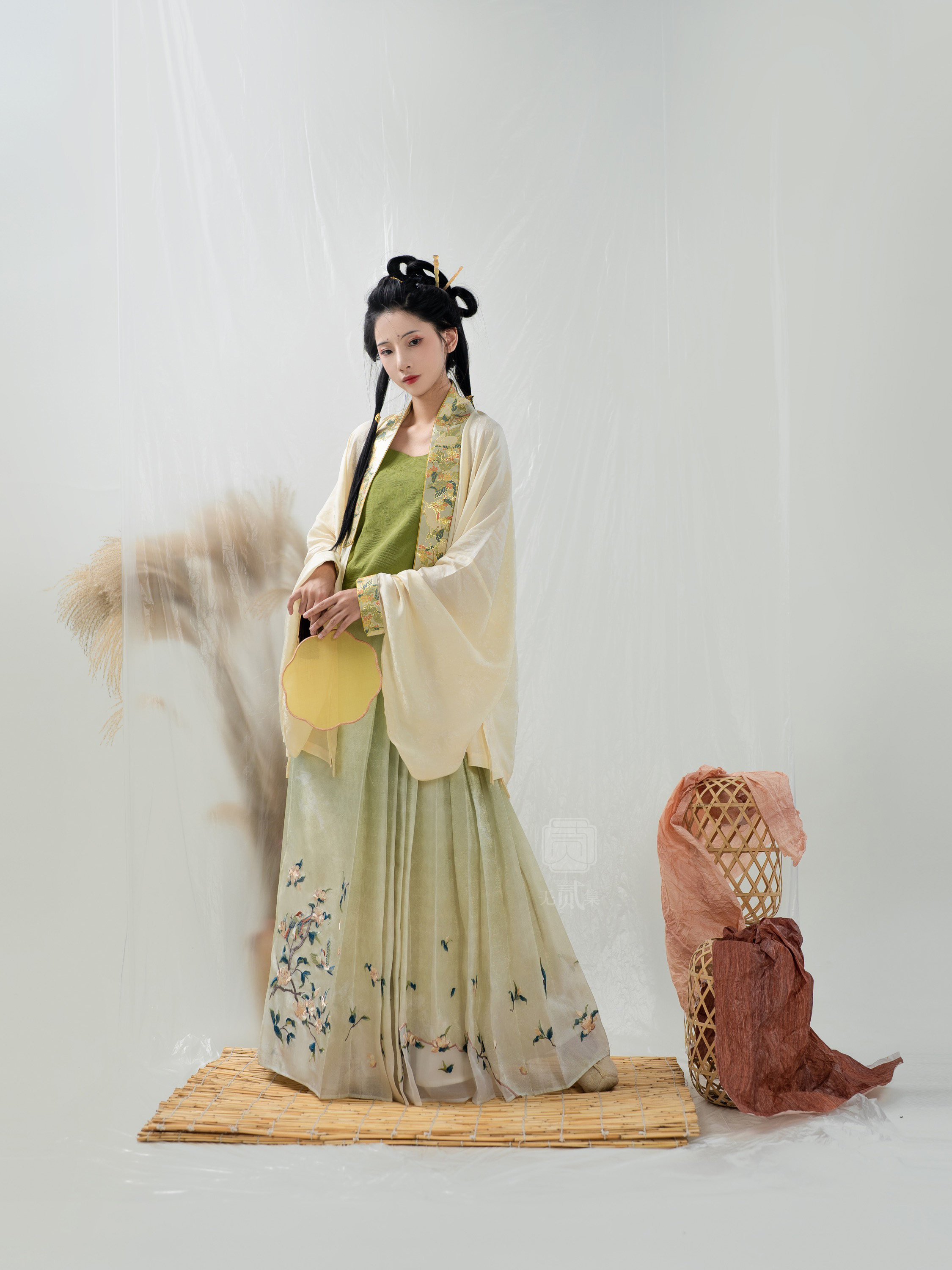 6古风汉服头饰复古珍珠梅花发夹清新中国风古装宫廷对夹发梳带流苏已