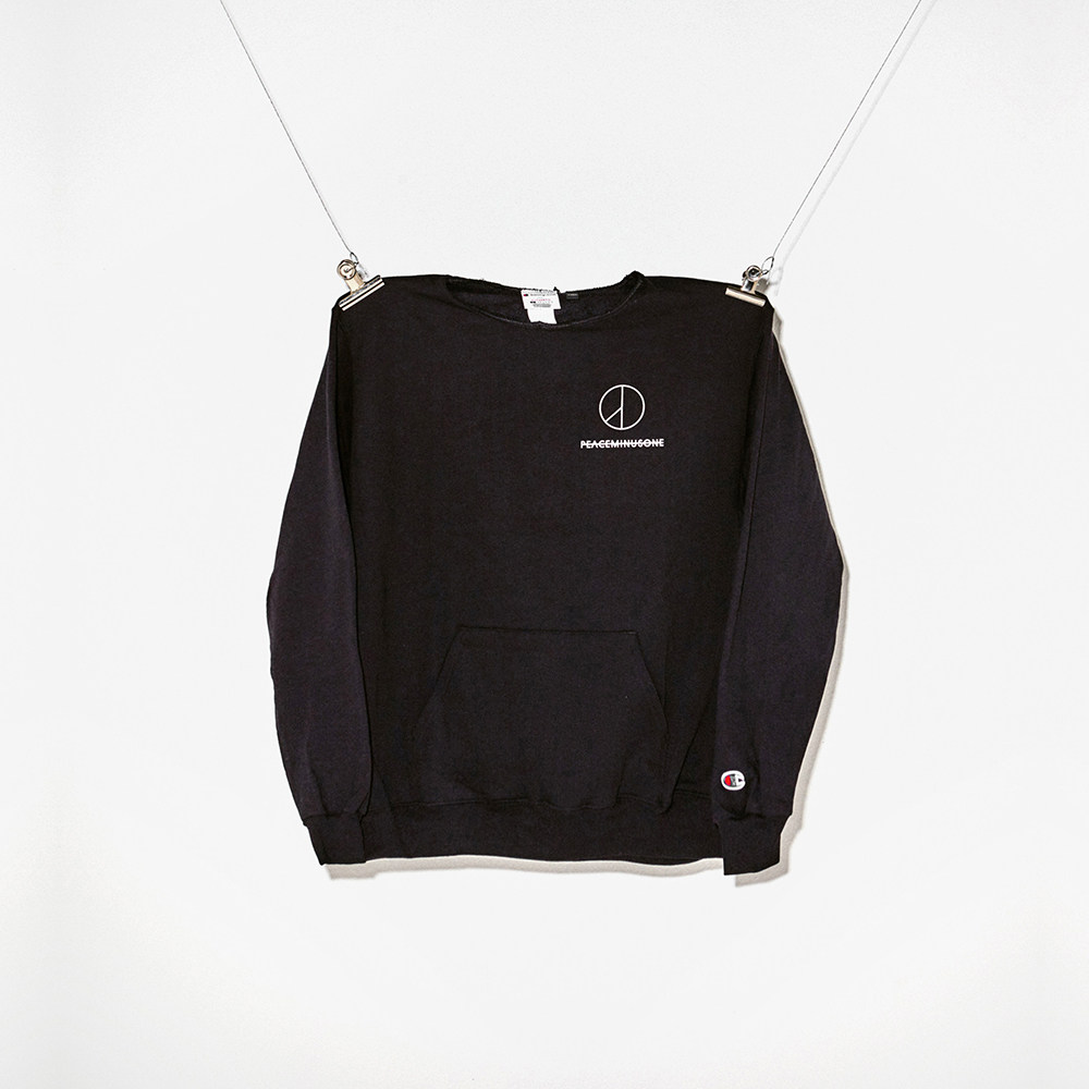 gd同款连帽套头抓绒卫衣peaceminusone不规则破坏洞黑灰色