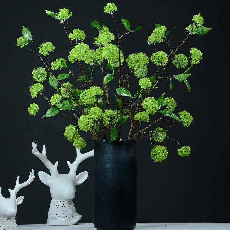 雅图家居简约现代花瓶插花绿色绣球花装饰画高档仿真小绣球