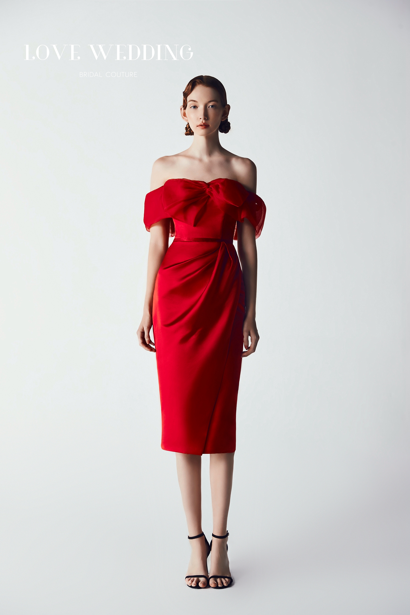 晚礼服一字肩红色新娘敬酒服2020新款修身显瘦宴会表演小礼服