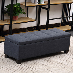 服装店长方形沙发换鞋凳床尾多功能储物收纳凳更衣室试衣间布艺凳