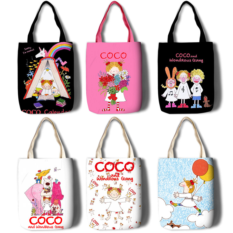 coco and wondrous gang 日本可爱女孩 帆布袋 购物袋 单肩包包