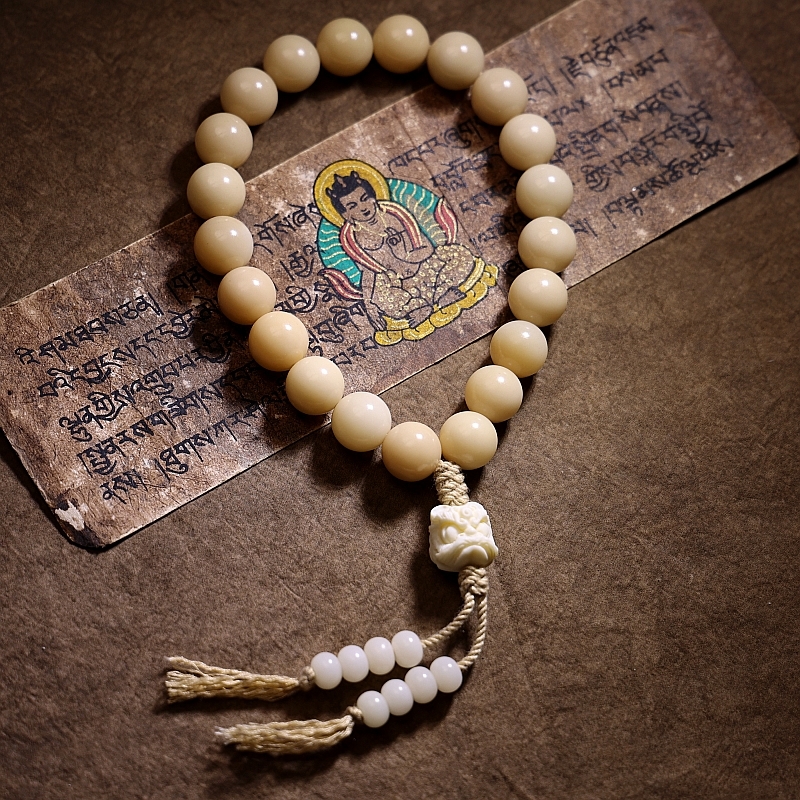 原生态天然老料白菩提子根佛珠手串白玉籽男手持女27颗手链