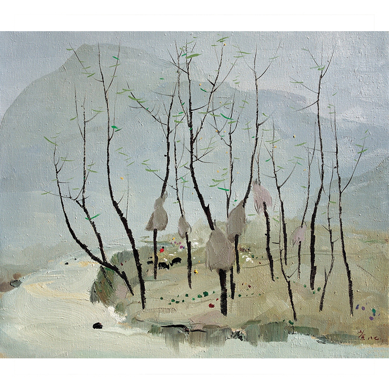 (版画) 吴冠中 《山水怀里(牧羊)》综合版2008版