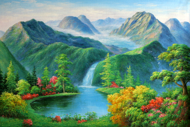 许飞飞《锦绣山河》布面油画