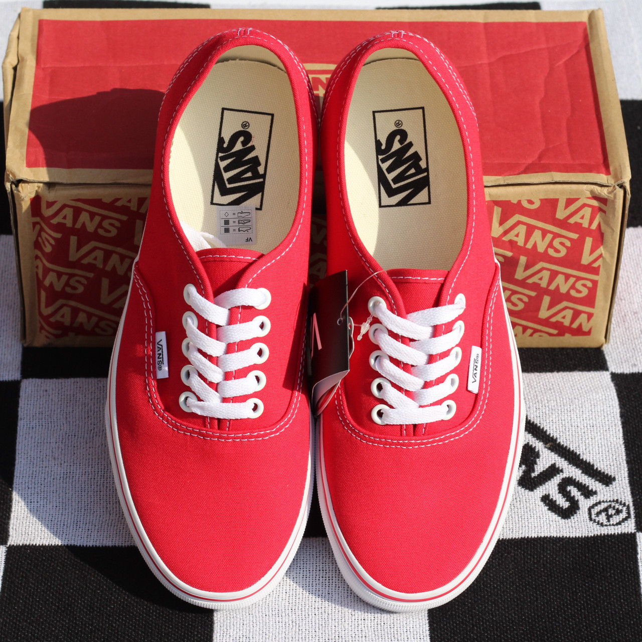 vans红色经典款authentic低帮情侣帆布鞋男鞋女鞋vn-0ee3red正品