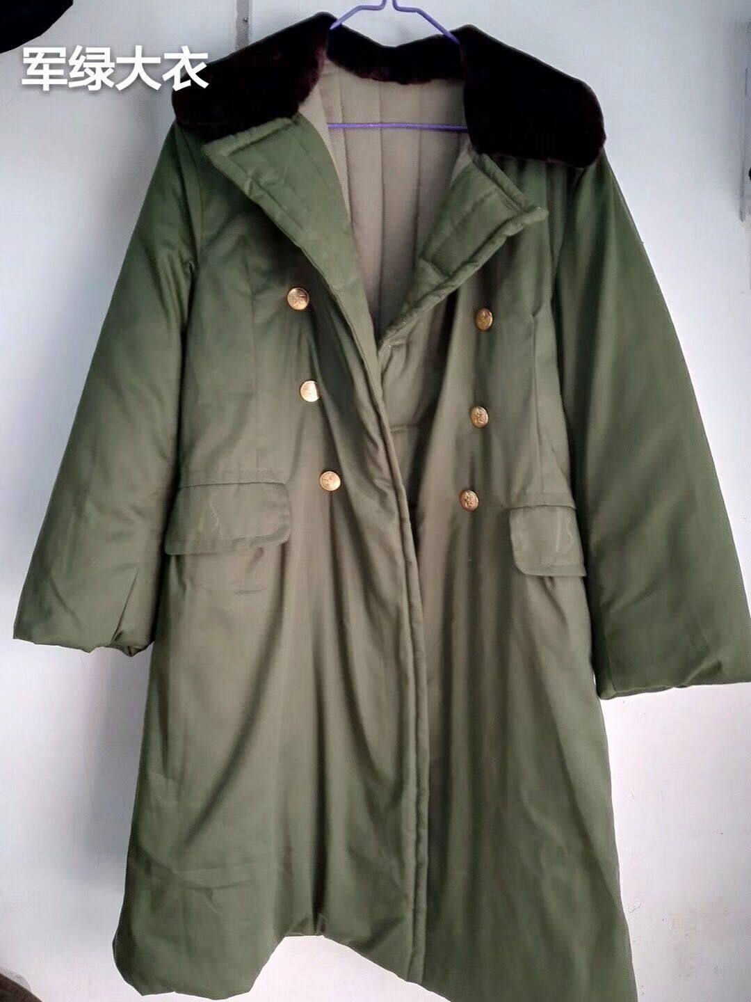 热销棉大衣男冬季加厚_军大衣棉服男冬季加厚长款保安军绿棉大衣女