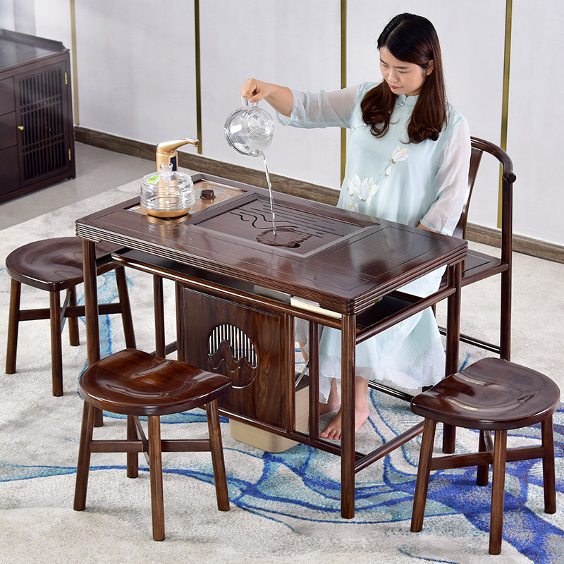 博源家居专营的优惠券大全—博源乌金木茶桌茶台家用实木泡茶功夫茶具