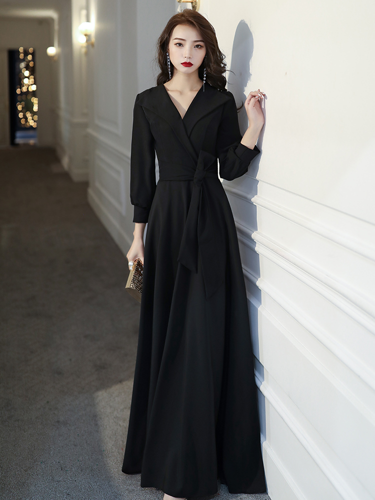 春秋宴会气质气场平时可穿晚礼服显瘦长裙敬酒服女士修身连衣裙