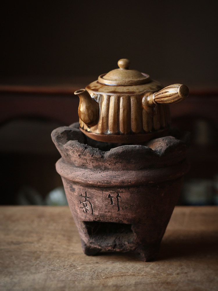 老物件 旧货_民国老物件红泥老炭炉古朴风炉凉炉煮茶炉砂铫烧水急须壶