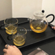 ins富态设计花茶茶具套装高颜值创意大耳朵透明圆润带过滤花茶壶