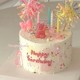 韩国ins粉色小熊生日蜡烛蛋糕装饰摆件女孩卡通可爱熊甜品台插件