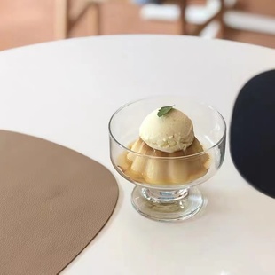 新款ondo同款高脚雪糕玻璃杯酸奶甜品冰淇淋杯奶昔慕斯燕麦杯奶昔