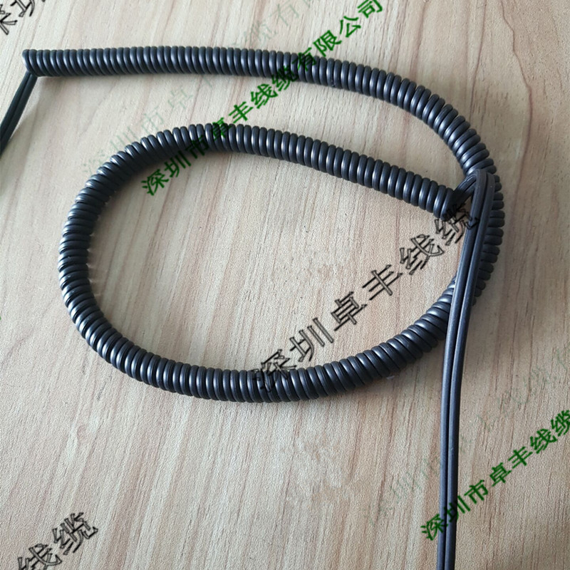 并线小圈径2芯0.5平方0.75平方螺旋弹簧伸缩电线电缆 平行弹簧线