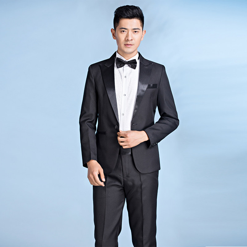 演出服男歌手修身礼服男西服演出套装男装声乐艺考主持乐队合唱服