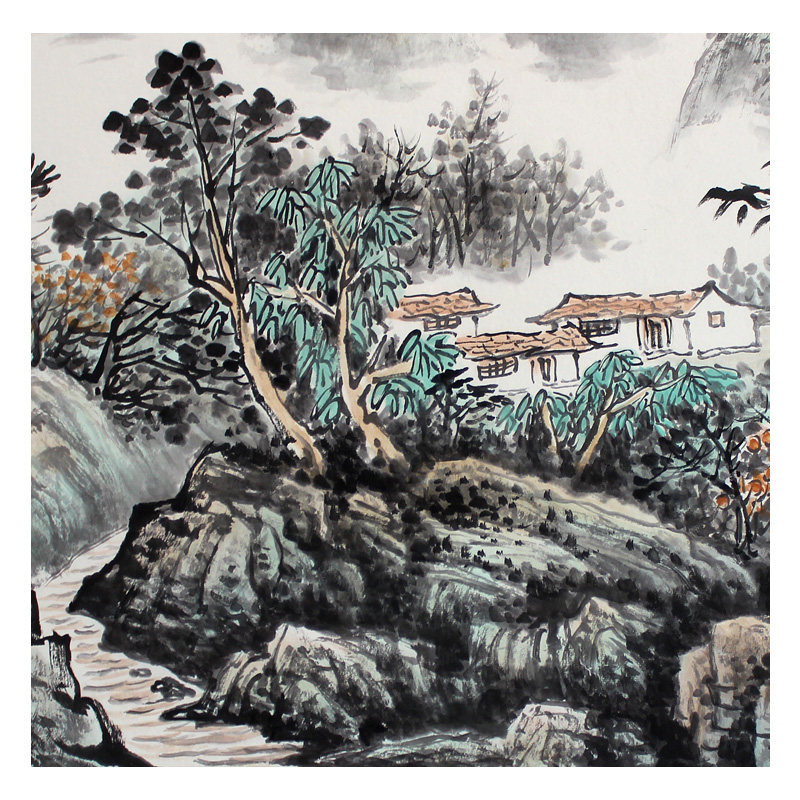 赵玉臣 《山里人家》 纸本国画