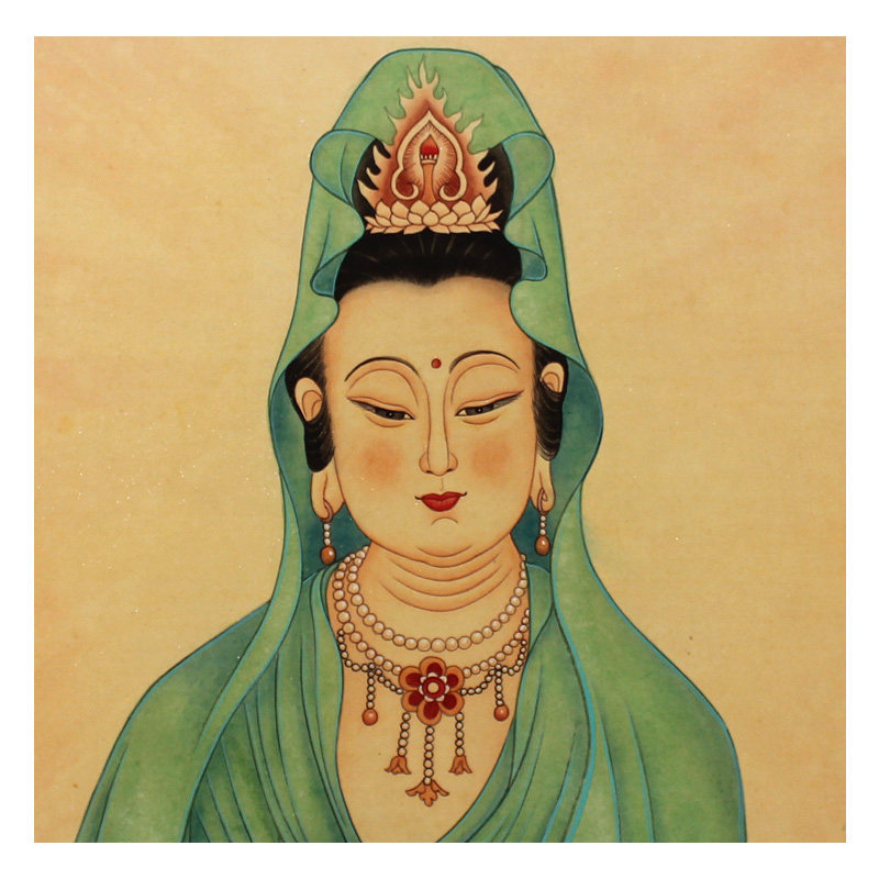 【双十二】范文秀 《绿衣观音》 纸本国画