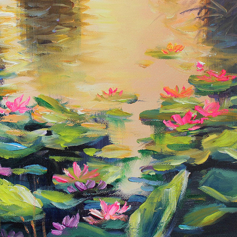 崔国臣 《荷塘远景》 布面油画