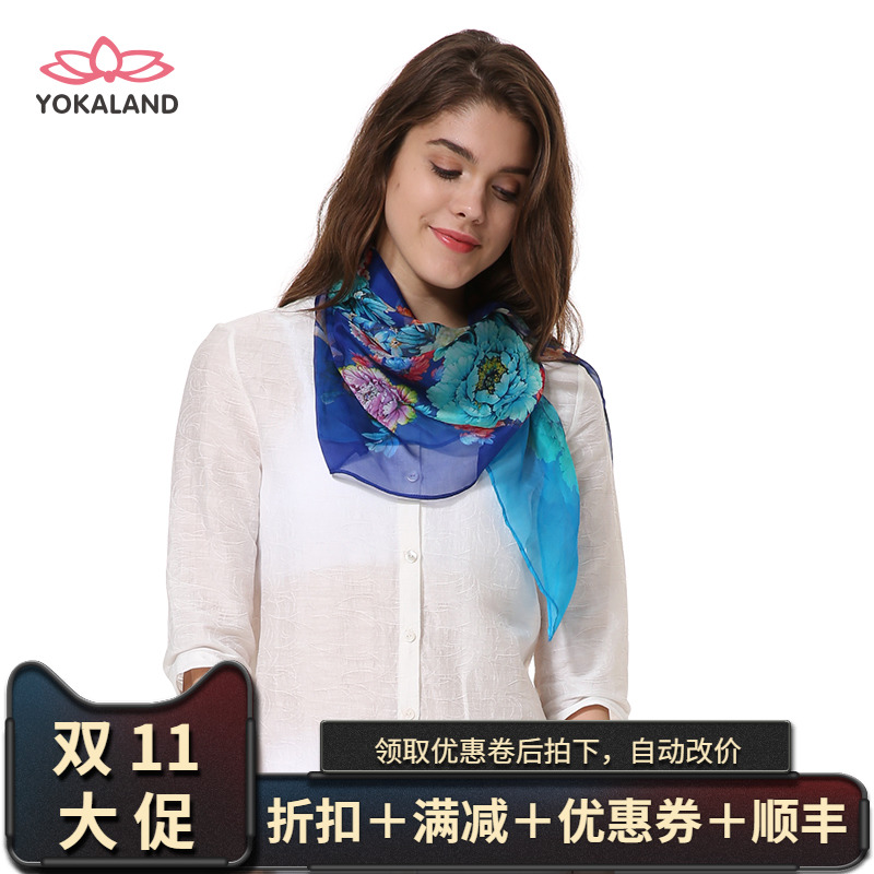 优卡莲瑜伽服生活服修身显瘦时尚百搭桑蚕丝印花小方巾围巾ATW005|ruв категории Аксессуары, шарф/шарф/шаль - от Buy2taobao.com для оказания профессиональной услуги покупки агента Taobao