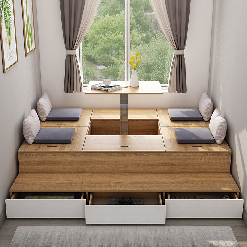 定制榻榻米床带升降台多功能储物床小户型现代简约地台踏踏米床