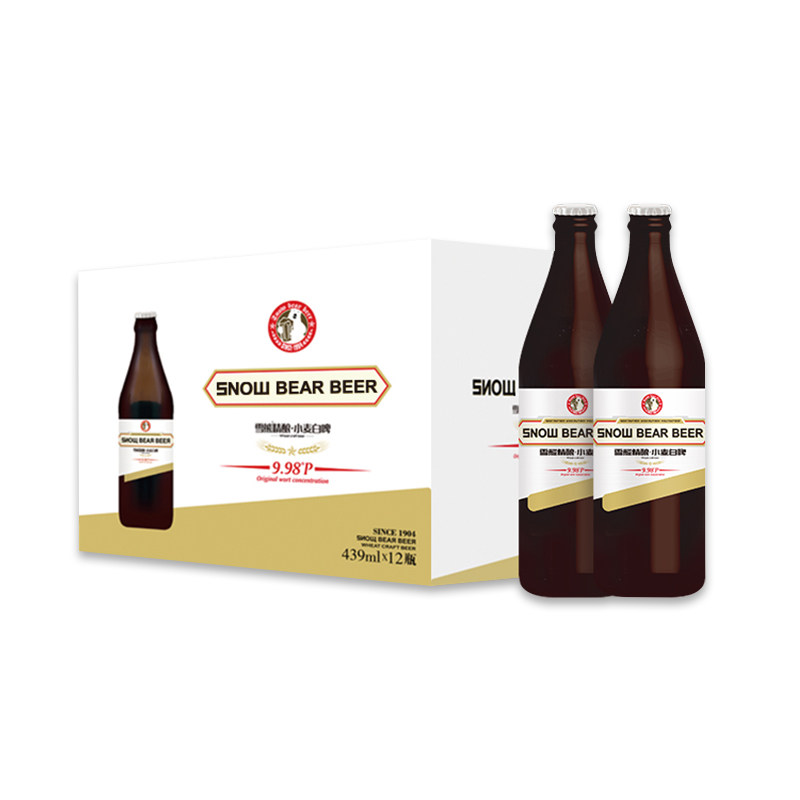 雪熊 精酿小麦白啤酒439ml*12瓶整箱装