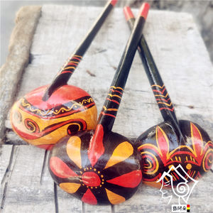 凉山彝族漆器实木马勺木头勺子天然土漆手工艺品少数民族餐具纪念