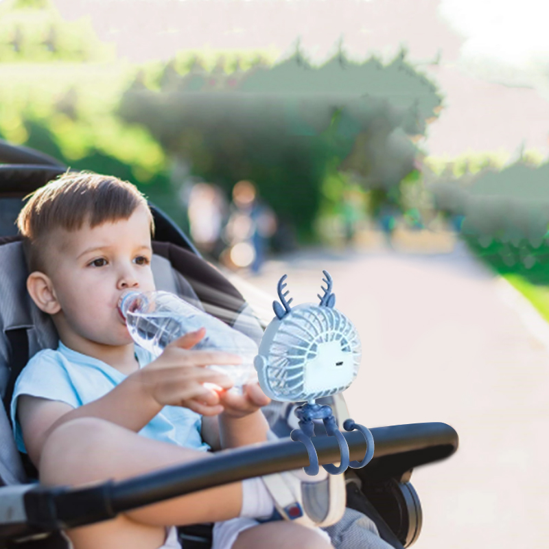 500mAh Stroller Fan Personal Portable Desk Handheld Baby Bed