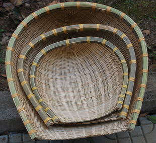 贵州农家老人手工编织竹撮箕 竹编篮子 竹篮竹筲箕 竹产品 竹器