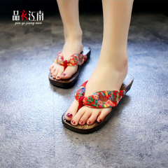 日本传统和服木屐鞋子女款人字拖木拖鞋 夹脚木屐 女士平跟木屐鞋