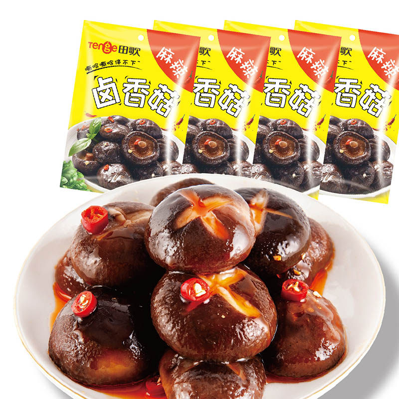 田歌麻辣150g卤香菇休闲系列真空包装袋装开袋即食小零食