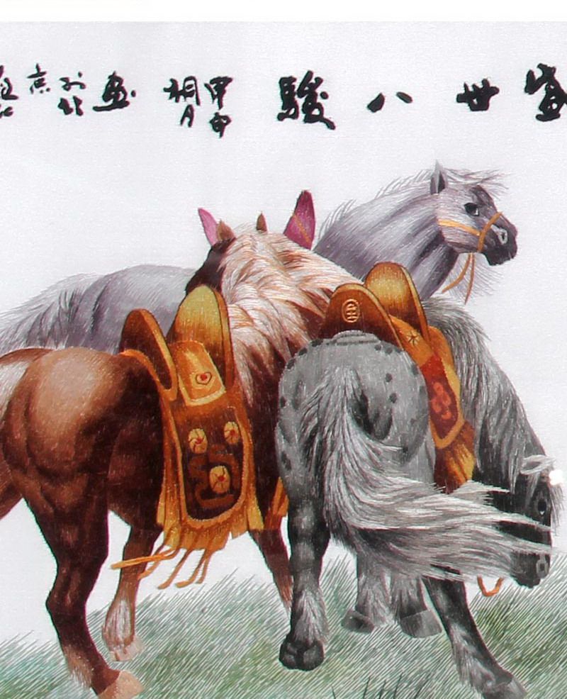 苏绣单面绣《马到成功》吴波文化出品