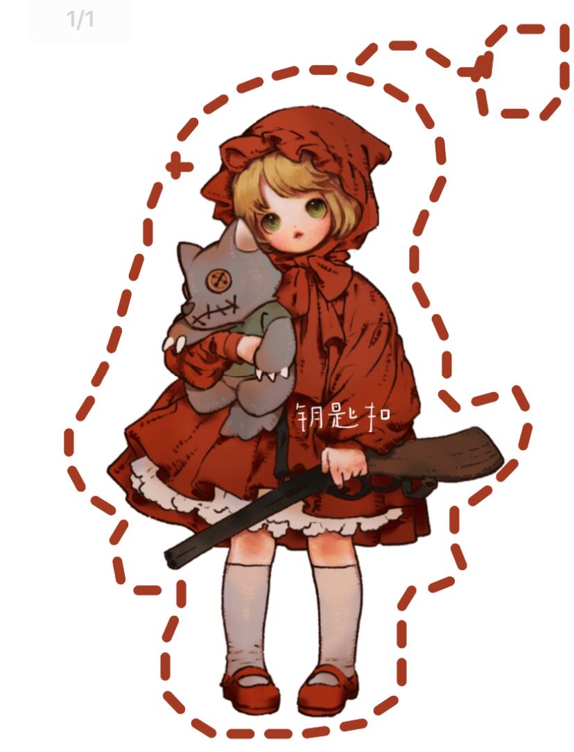 假象暗黑系列小红帽钥匙扣原创设计包挂亚克力钥匙扣挂件