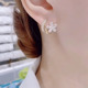 韩国小众设计感锆石花朵耳环2023年新款潮气质精致五瓣花耳钉耳饰