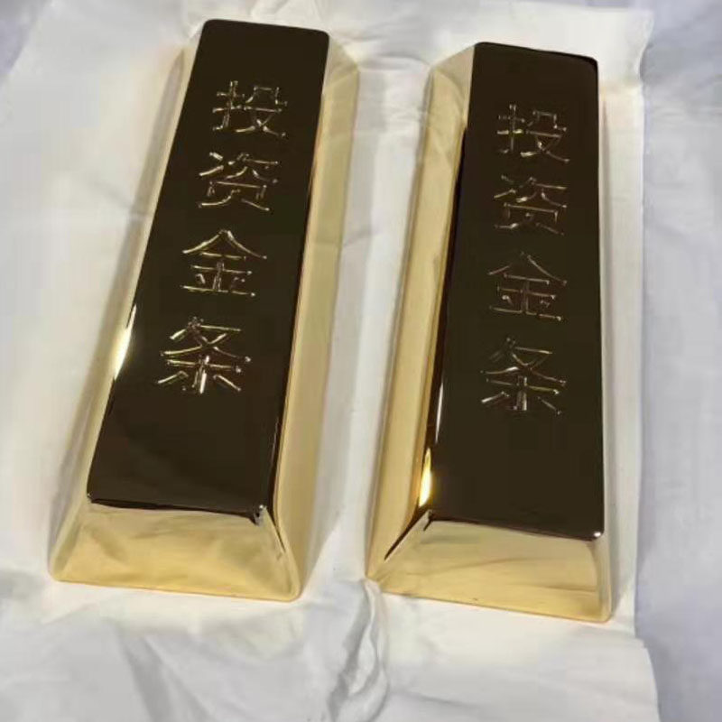 定制仿真金条铜镀金金砖金店假金块超大活动手抓大金条10公斤道具