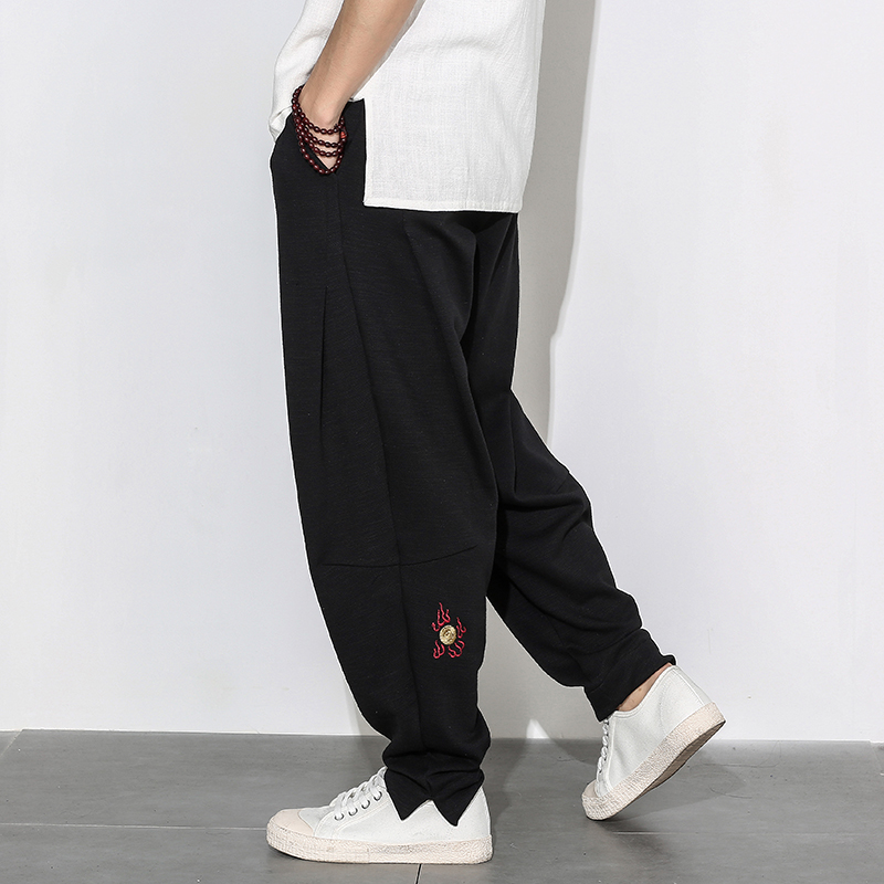 中国风裤子男春季宽松大码休闲哈伦裤中式复古国潮嘻哈小脚阔腿裤在类目 男装, 休闲裤中 - 来自Buy2taobao.com提供专业的淘宝代购服务