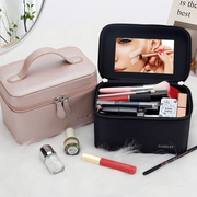 2021 New Super Fire Portable Travel Cosmetic Bag Waterproof Portable Wash Cosmetic Case With Mirror Cosmetic Storage Box