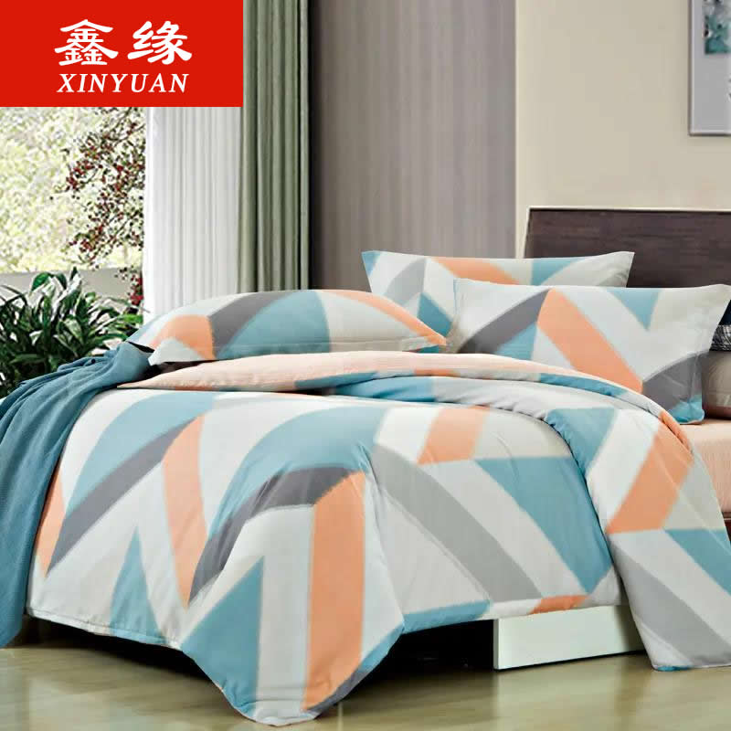 Xin Yuan Cotton printing Four piece suit pure cotton sheet Quilt cover Simplicity Northern Europe The bed Supplies spring and autumn Kitin the Bedclothes , Bedding Sets/Family of four/Multiple sets of category - from Buy2taobao.com to provide professional Taobao agent buy service