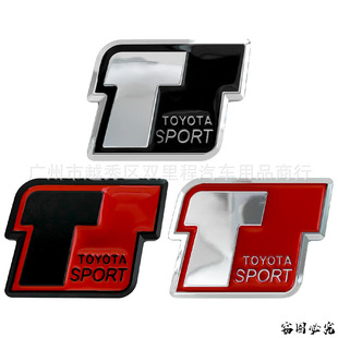 适用于丰田TOYOTA SPORT车贴改装金属车标车身装饰尾标侧标创意贴