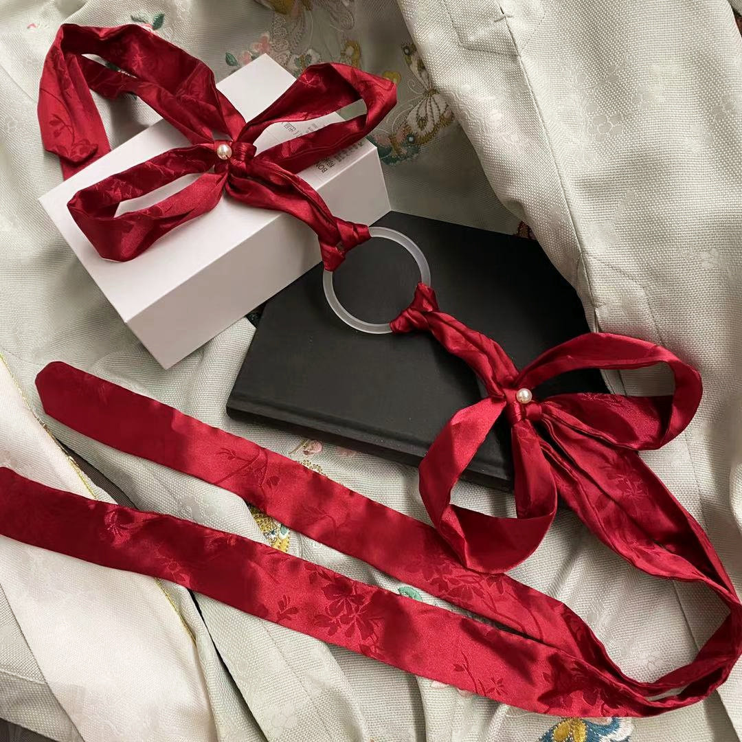 【霜翎阁】绶带宋制度腰佩仿玉玛瑙飘带特价流苏汉服配饰品{瑶夕}