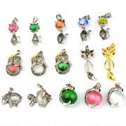 DIY Tibetan silver handmade Crystal jewelry pendants accessory Opal silver elephant fish Fox mark game accessories