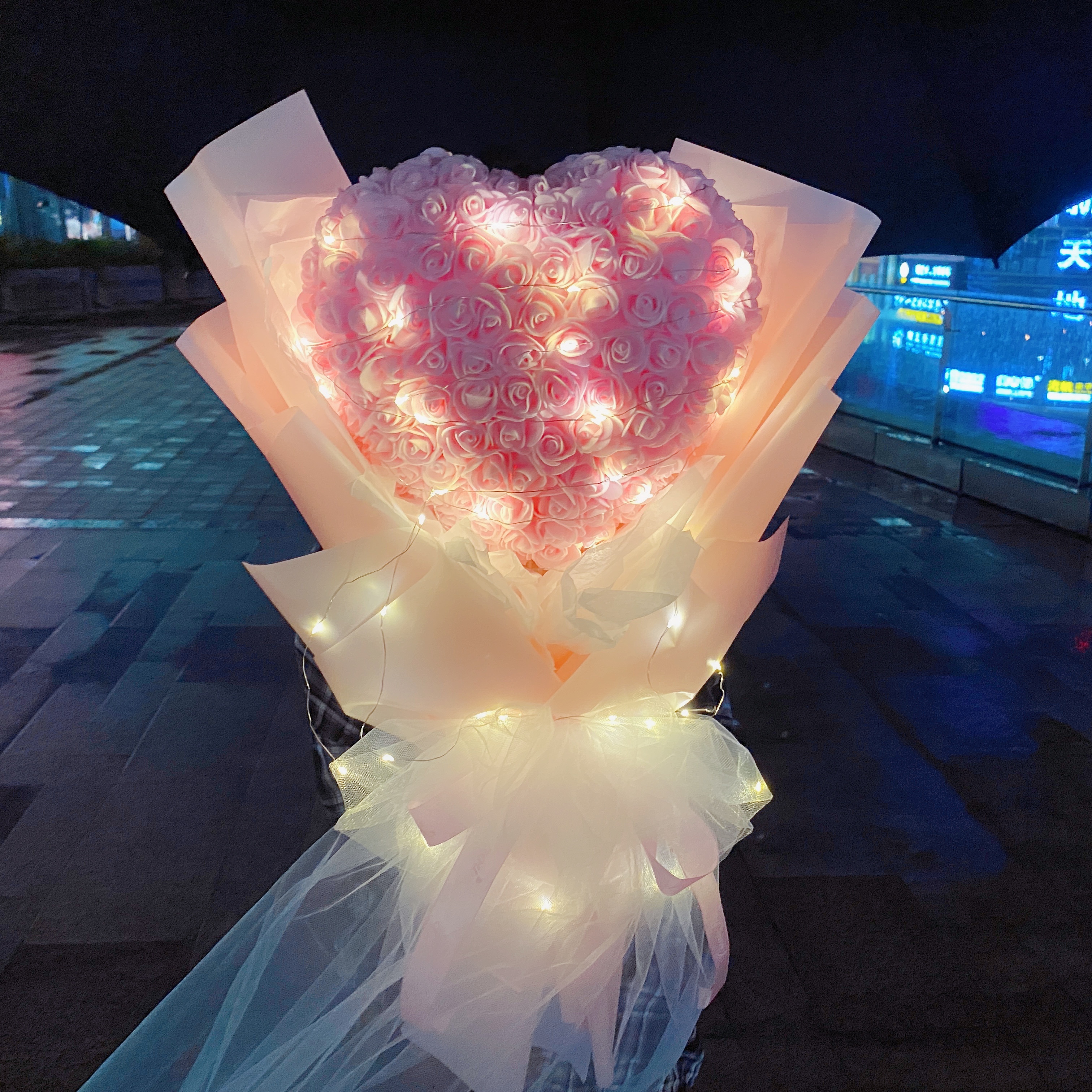 七夕情人节礼物永生花爱心花束diy手工材料包非成品