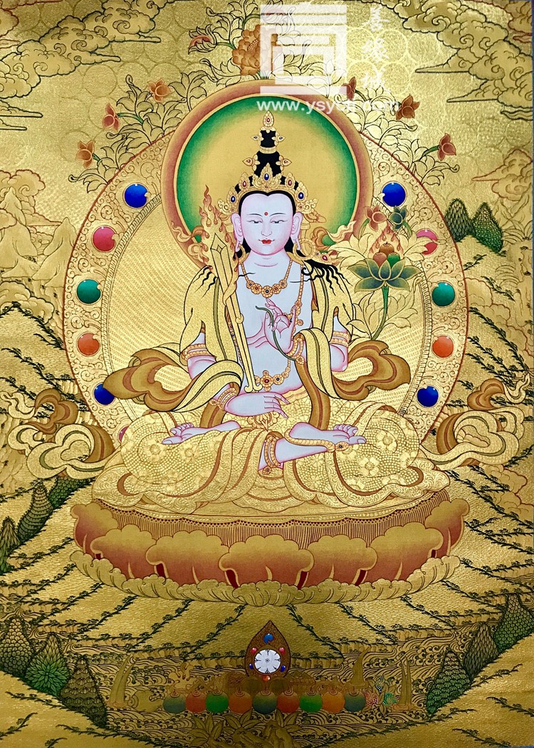 75x50 尼泊尔纯手绘唐卡高端彩唐佛卡藏传佛教用品佛像 虚空藏菩萨