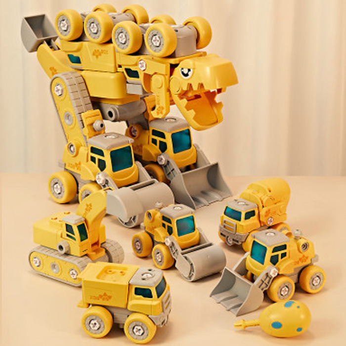 韩国直邮 儿童变身机器人 恐龙火车变形男孩玩具 挖掘机工程车